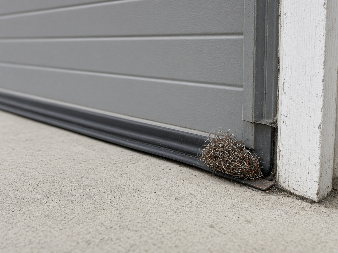 Garage door sweep set for rodent exclusion